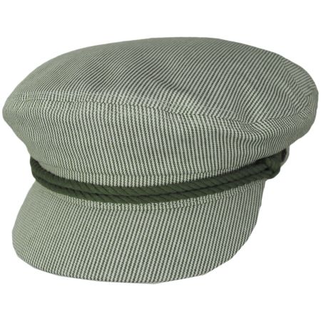 Brixton Hats Striped Cotton Fiddler Cap - Seagrass