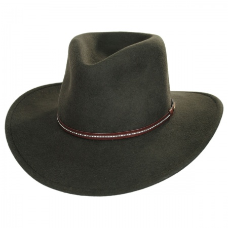 Brown Cowboy Hat Navy Men Women 100% Wool Crushable Felt Black